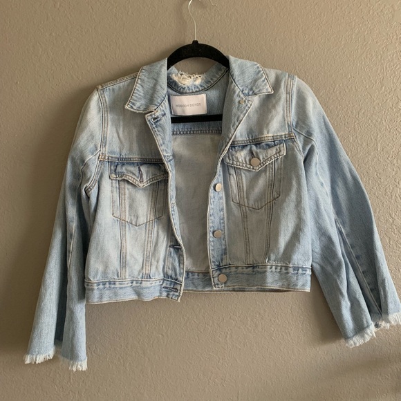 NOBODY DENIM CROPPED JACKET WITH FLARED OUT SLEEVE - Picture 1 of 4